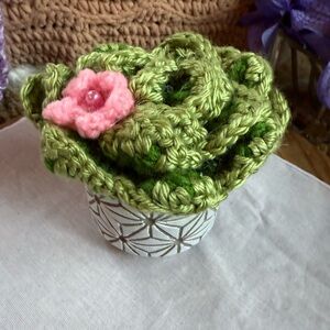 Handcrafted Green Crochet Plant Decor